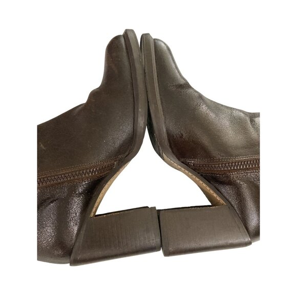 Shellys Women's Size 5 Black Brown Leather Knee-High Buckle Boots shoe Portugal - Picture 5 of 8